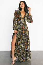 Bowman Deep V Maxi Dress | Multi Floral