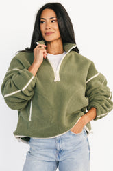 Holly Half Zip Pullover | Dark Sage
