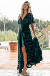 Veronica Velvet Maxi Dress | Green