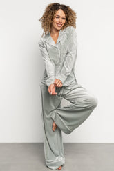 Klara Ribbed Velvet Pajama Set | Sage