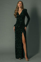Madonna Sequin Maxi Dress | Emerald
