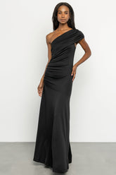 Leon One Shoulder Gown | Black