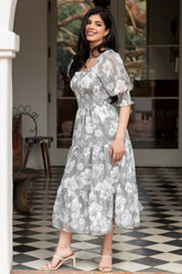 Fabian Jacquard Midi Dress | Dusty Sage