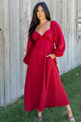 Rosalie Back Tie Dress | Scarlet
