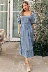 Delaney Eyelet Dress | Dusty Blue - Baltic Born