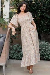 Ellory Smocked Midi Dress | Golden Multi Floral - Baltic Born