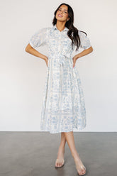 Jamila Midi Dress | Light Blue Floral - Baltic Born