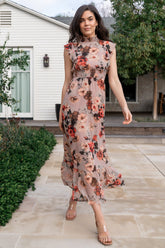 Kearny Ruffle Maxi Dress | Blush + Vintage Floral - Baltic Born