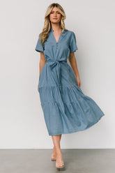 Lisa Midi Dress | Chambray - Baltic Born