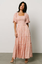 Regina Smocked Maxi Dress | Coral Floral - Baltic Born