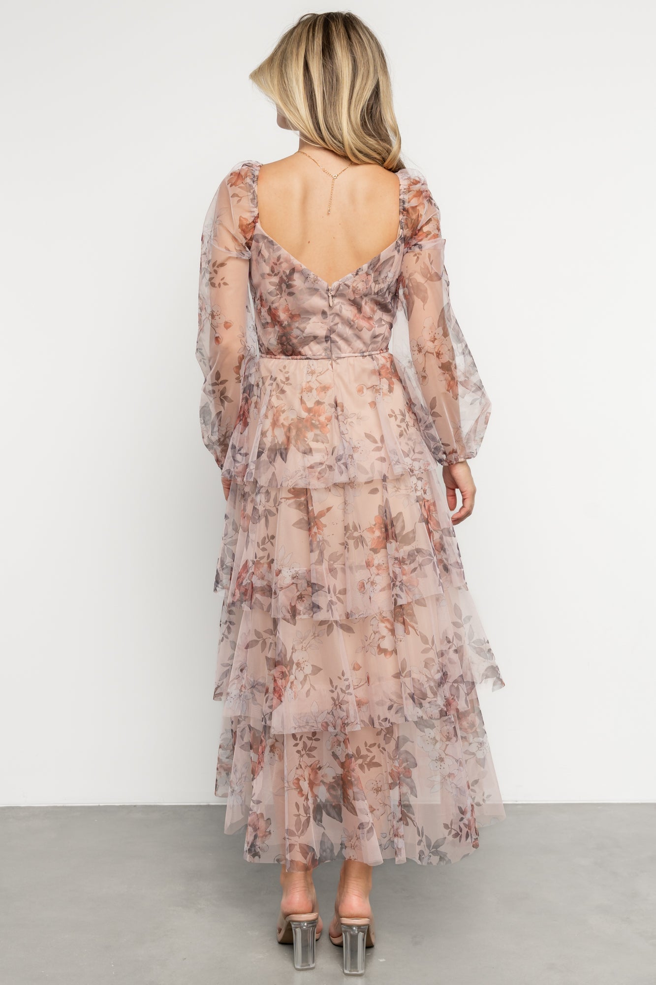 Tessa Tiered Maxi Dress | Pale Blush Floral