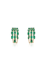 Multi-Crystal Huggie Hoop Earrings