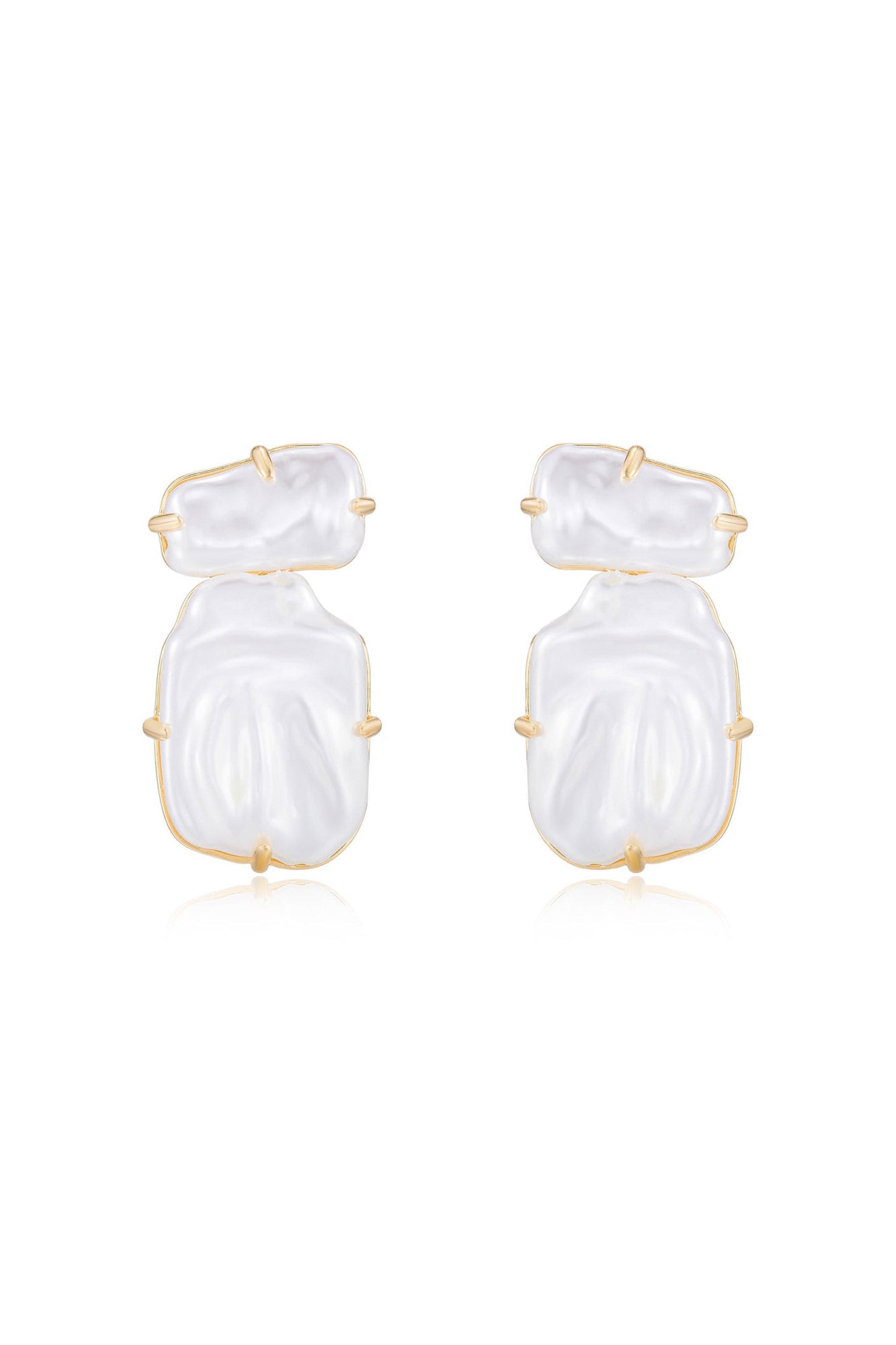 Edge of Water Double Pearl Earrings