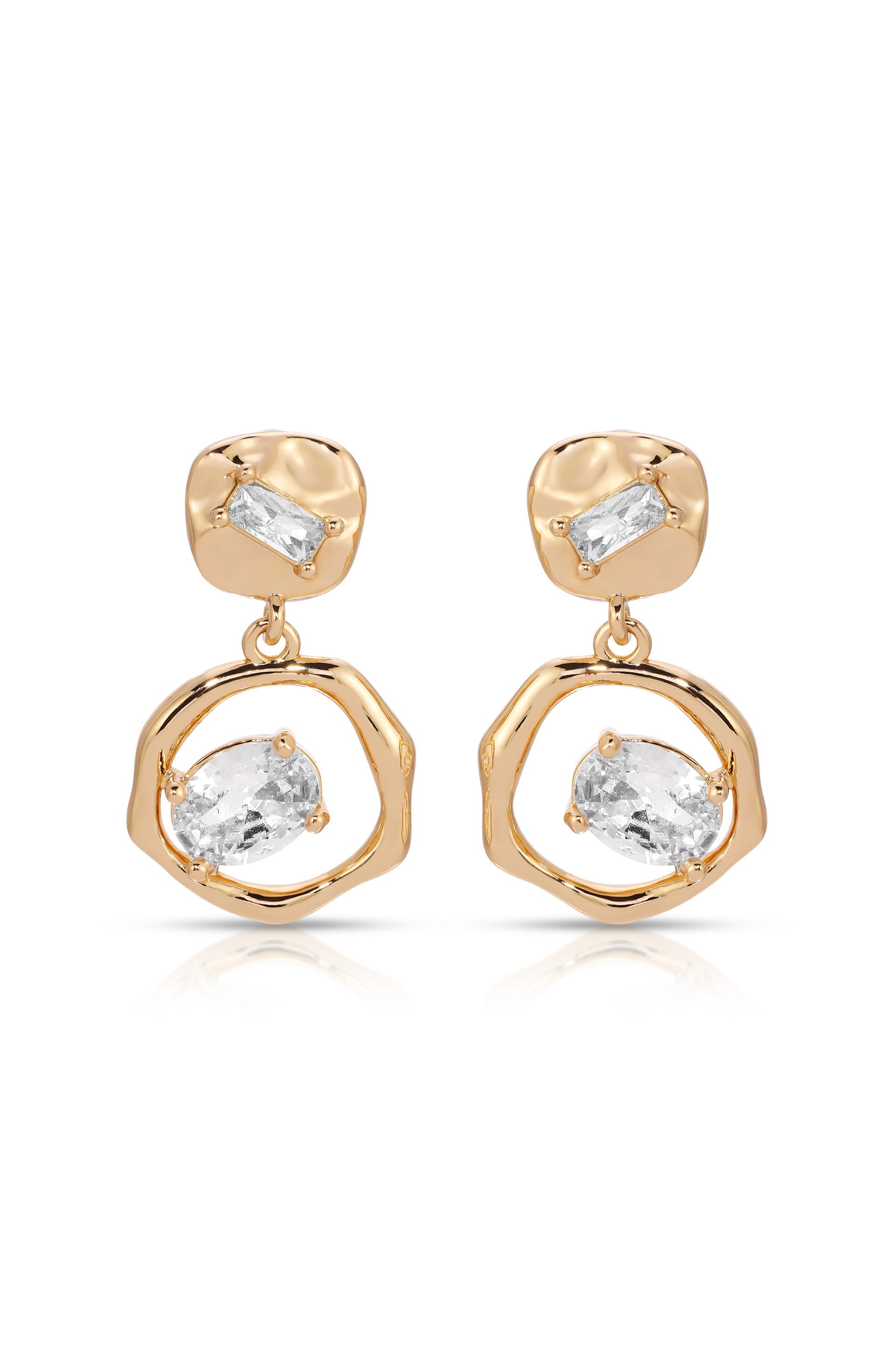 Organic Shape Crystal Earrings