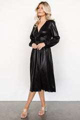 Aisha Shimmer Dress | Black - Baltic Born