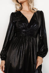 Aisha Shimmer Dress | Black - Baltic Born