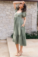 Annalisa Midi Dress | Olive - Baltic Born