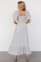 Cassis Smocked Midi Dress | Ivory + Black Floral - Baltic Born