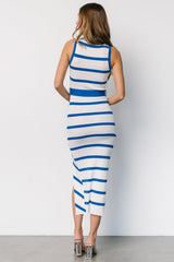 Chelsea Knit Dress | White + Blue - Baltic Born