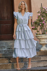 Chrysanthi Tiered Dress | Light Blue - Baltic Born