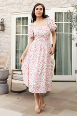Dorine Midi Dress | Ivory + Blush Floral - Baltic Born