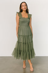 Emma Smocked Tulle Dress | Sage - Baltic Born