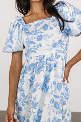 Graceland Maxi Dress | White + Blue Floral - Baltic Born