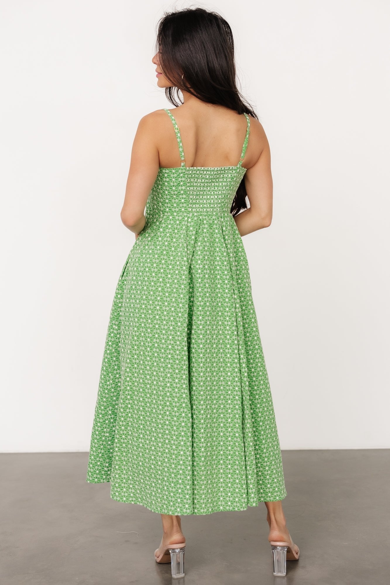 Gracelyn Embroidered Sweetheart Dress | Green Floral - Baltic Born
