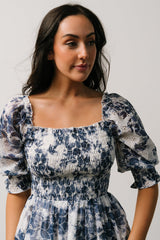 Hazel Eyelet Midi Dress | Navy - Baltic Born
