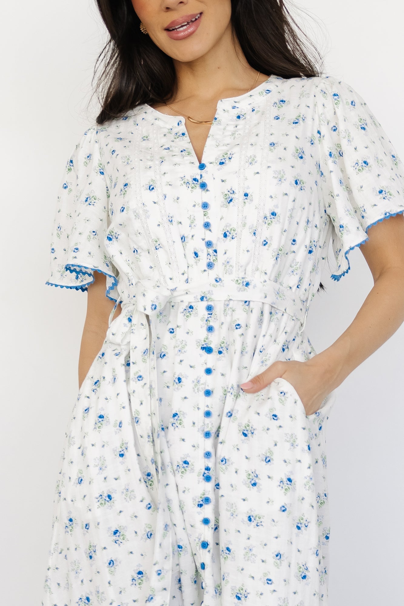 Janie Midi Dress | Ivory Multi Floral - Baltic Born