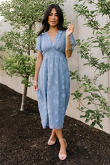 June Smocked Midi Dress | Blue - Baltic Born