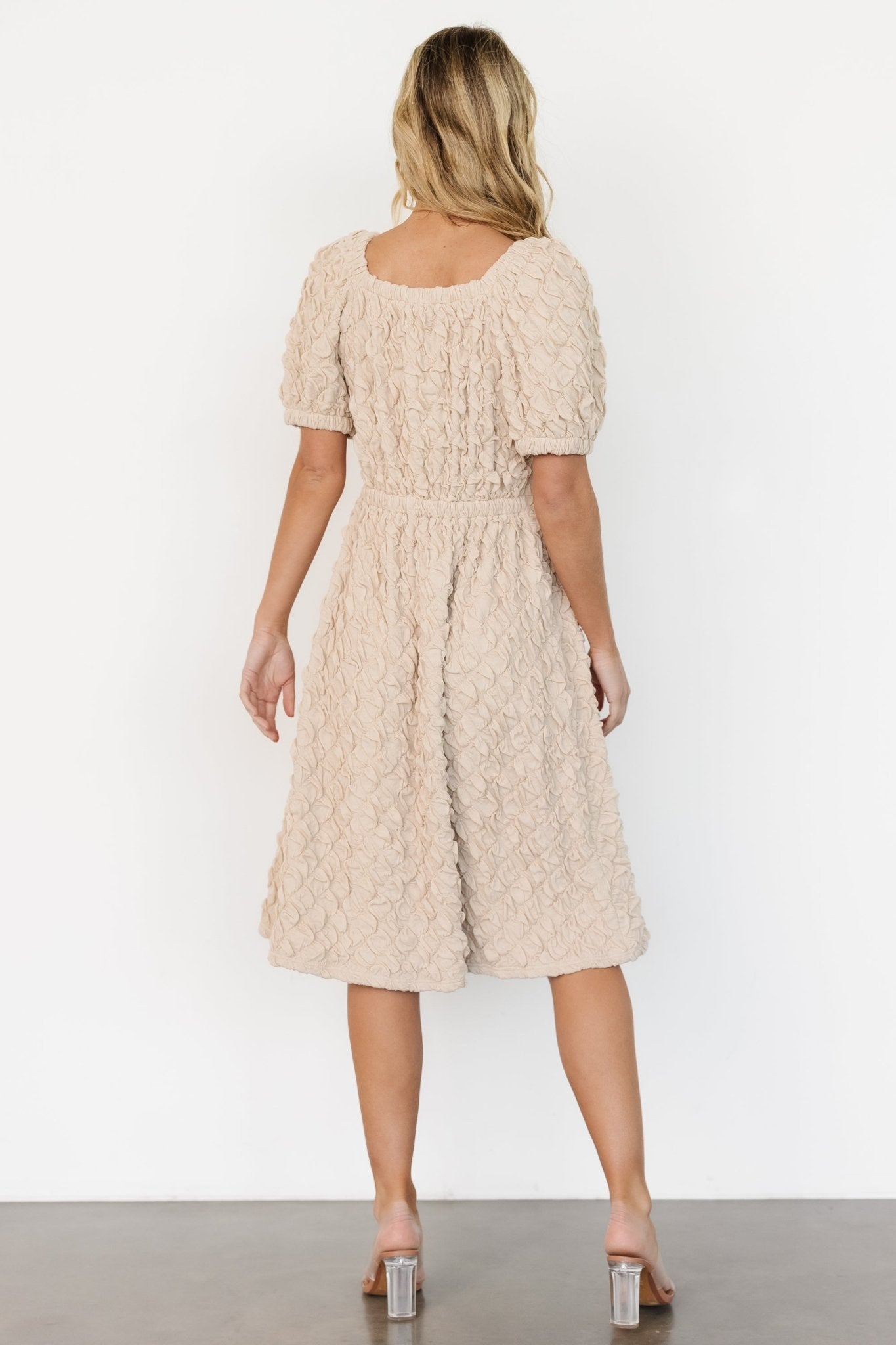 Keri Gathered Dress | Light Taupe - Baltic Born