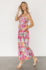 Lakewood Tie Dress | Pink Multi - Baltic Born
