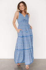 Lauren Maxi Dress | Blue Floral - Baltic Born