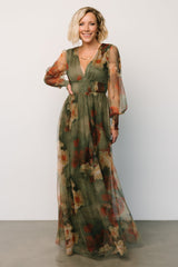 Layla Tulle Maxi Dress | Olive + Rust - Baltic Born