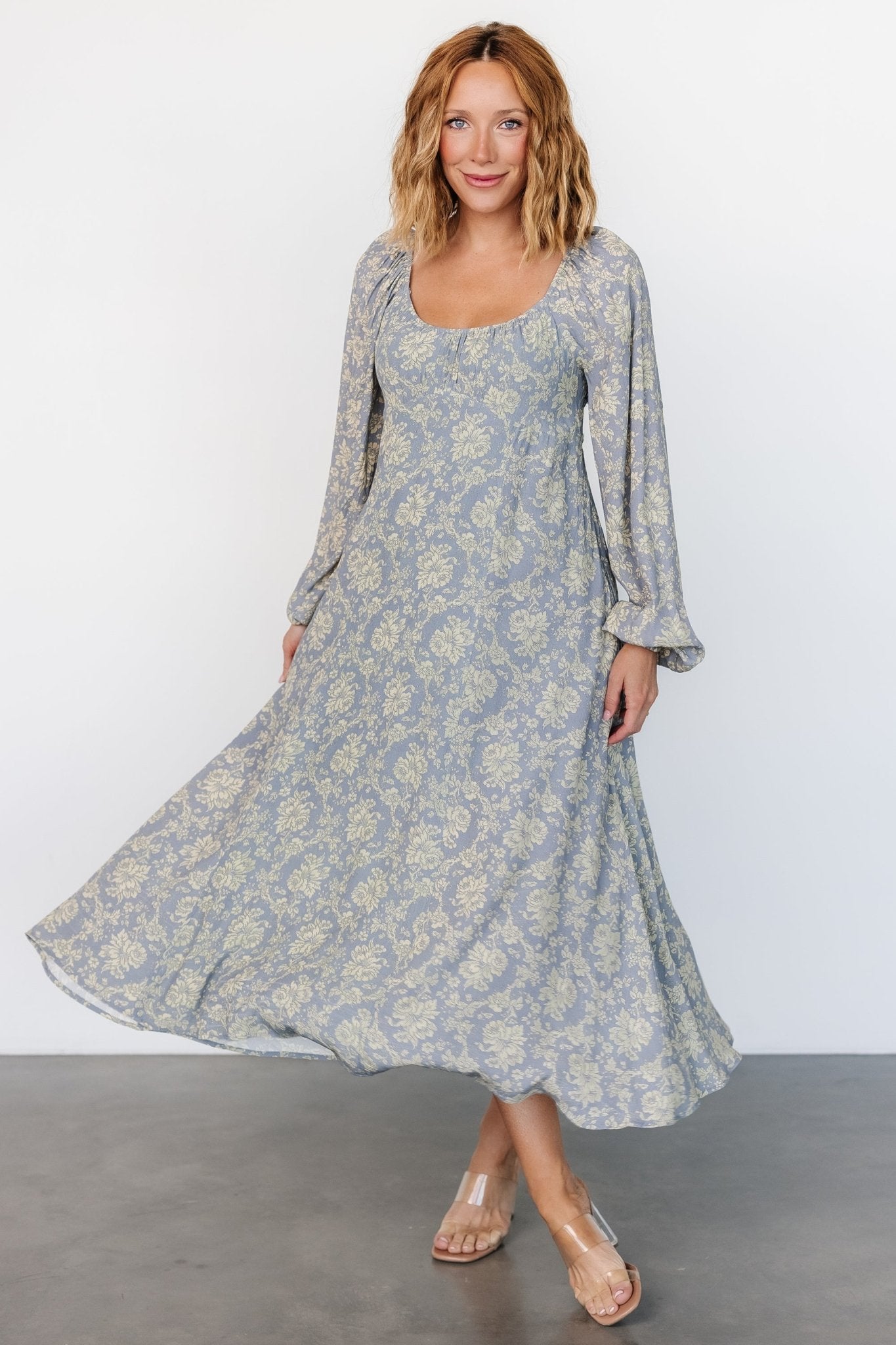 McKinney Dress | Blue + Vintage Cream Floral - Baltic Born