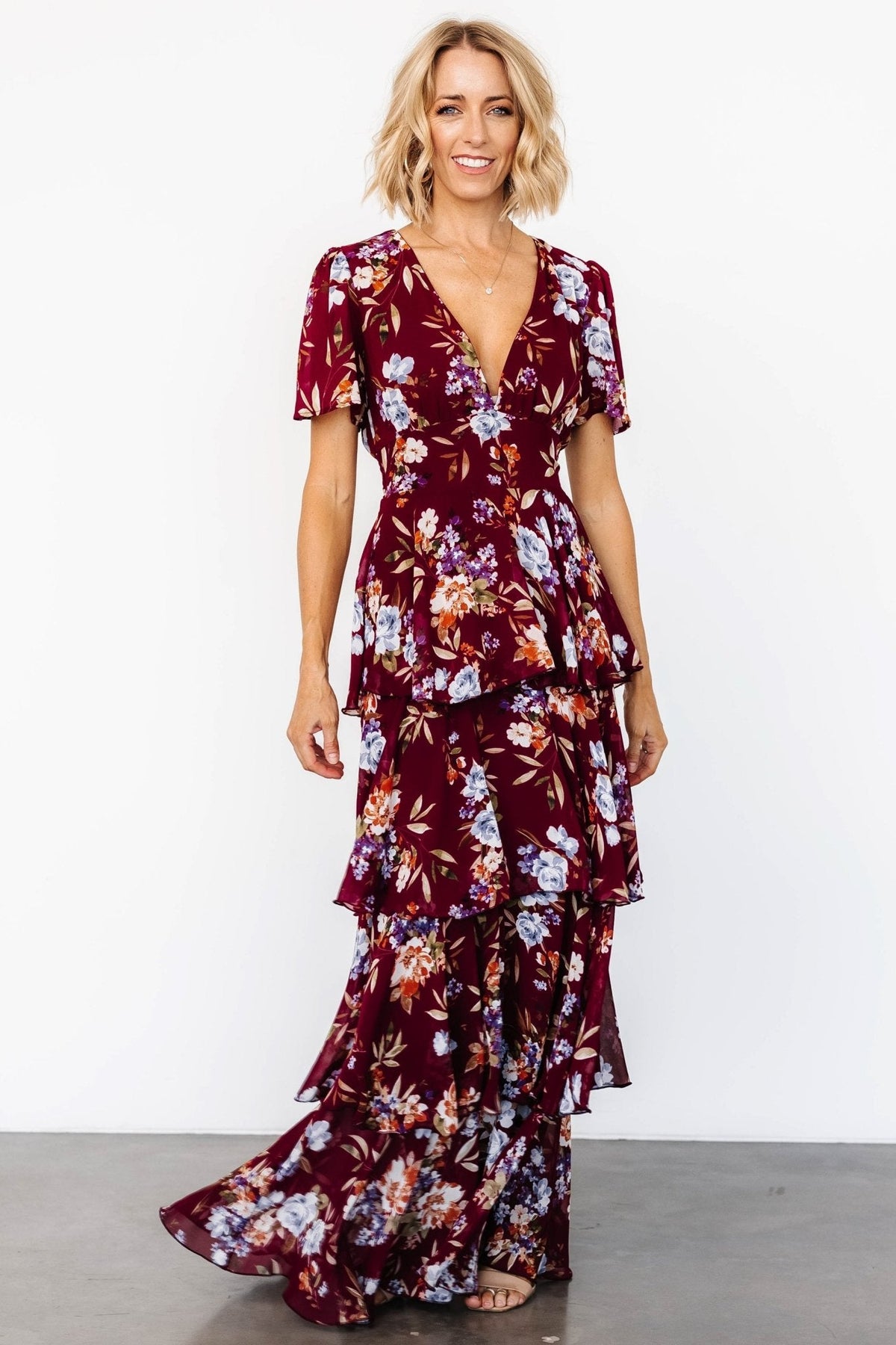 Montaigne Ruffle Maxi Dress | Mulberry Floral - Baltic Born