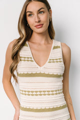 Nicolette Pointelle Dress | Cream + Sage - Baltic Born