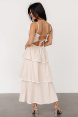 Odette Tiered Dress | Natural + White - Baltic Born