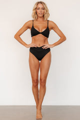 Paros Twist Bikini Top | Black - Baltic Born