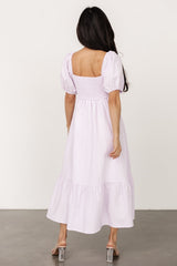 Poppy Midi Dress | Lavender + Off White - Baltic Born