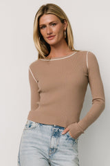 Quinlan Ribbed Top | Light Mocha - Baltic Born