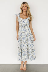 Sorrento Ruffle Dress | Blue Floral - Baltic Born